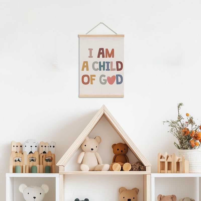 XFN Christian Decor Boho Poster Hanger, Jesus Religious Wall Decor, Christian Gifts Bible Verse Spiritual Gifts Wall Art Wall Hanging Banner Farmhouse Church Bedroom Playroom Living Room Decor - Image 3
